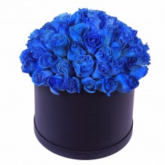 51 синяя роза в коробке